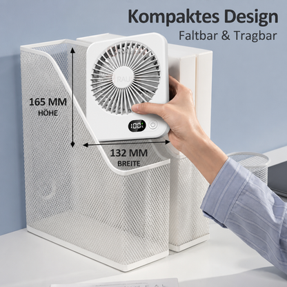Wiederaufladbarer Tischventilator mit LED-Display & 5 Stufen