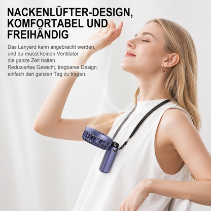 Tragbarer Mini Ventilator mit Display, 5 Stufen & USB-Akku