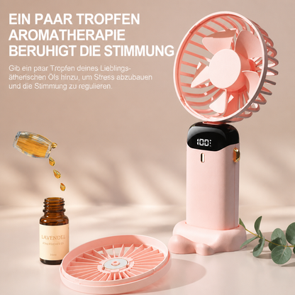 Tragbarer Mini Ventilator mit Display, 5 Stufen & USB-Akku