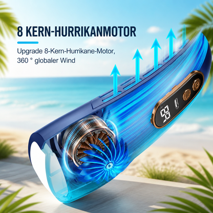 Blattloser Nackenventilator mit Display | USB Wiederaufladbar